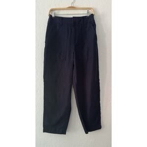 Banana Republic BR Womens Pants Navy Size 4 High Rise Ankle Linen Blend Trouser